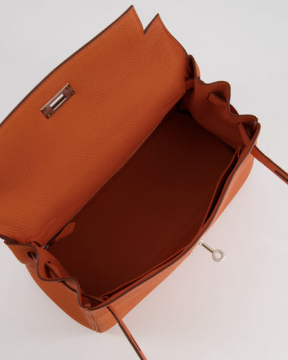 Hermès Kelly 28cm Retourne Bag in Orange Togo Leather with Palladium Hardware