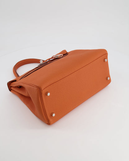 Hermès Kelly 28cm Retourne Bag in Orange Togo Leather with Palladium Hardware