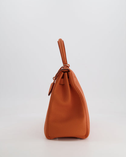 Hermès Kelly 28cm Retourne Bag in Orange Togo Leather with Palladium Hardware