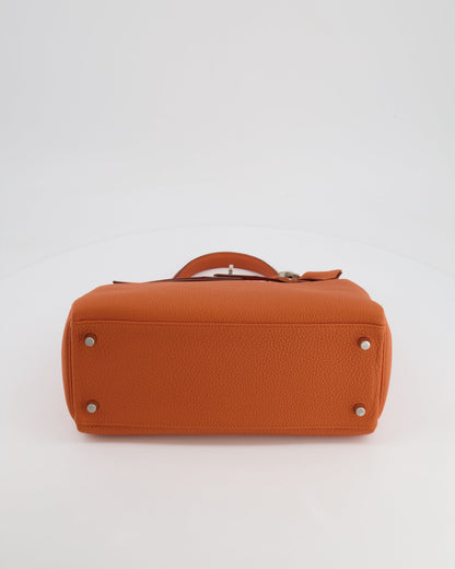 Hermès Kelly 28cm Retourne Bag in Orange Togo Leather with Palladium Hardware