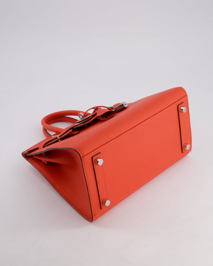 *HOT* Hermès Birkin 25 Sellier Bag in Capucine Epsom Leather with Palladium Hardware