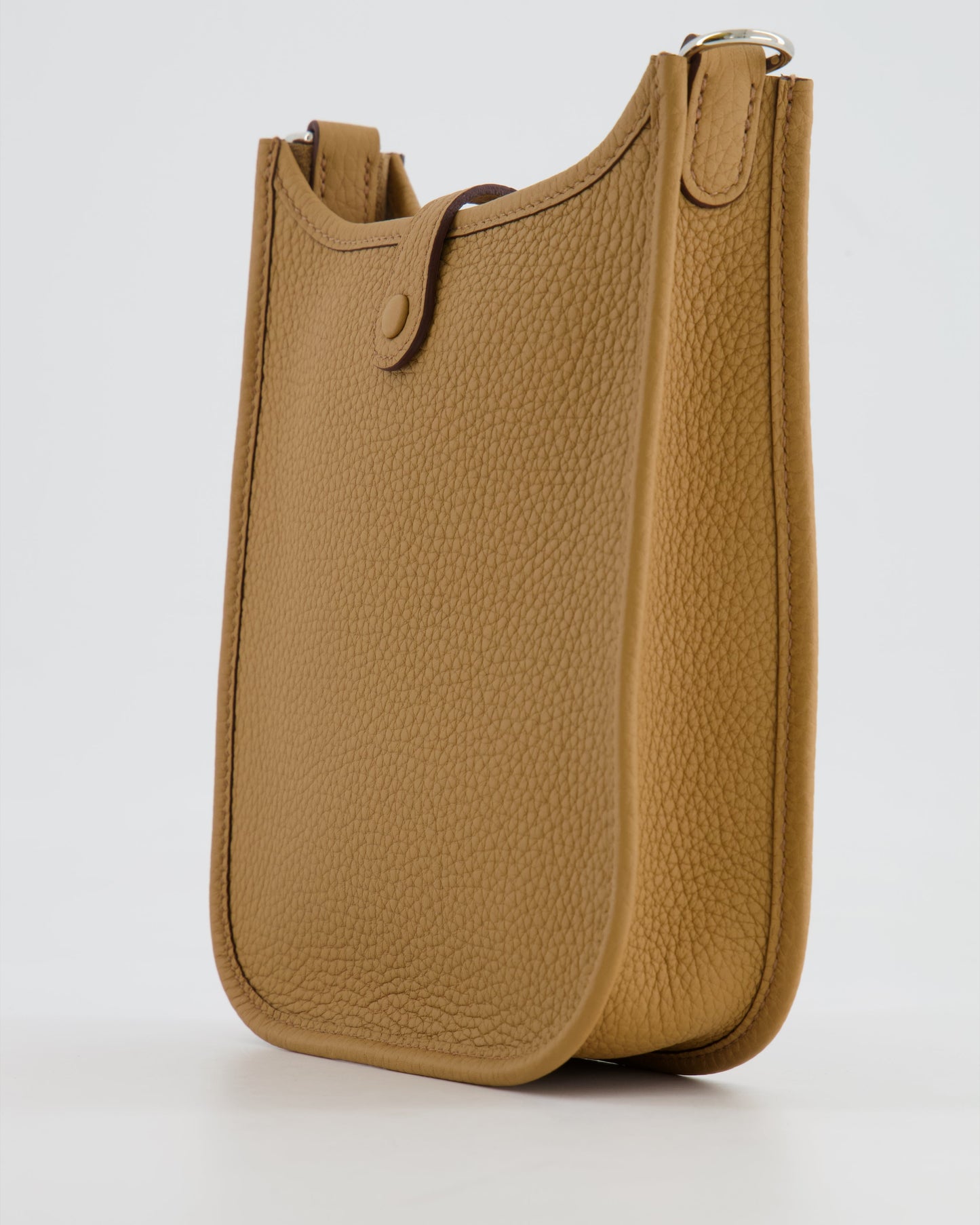 Hermès Mini Evelyne 16 Bag in Biscuit Clemence Leather with Palladium Hardware