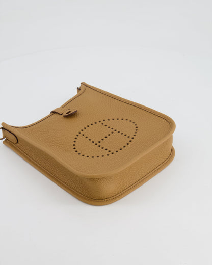 Hermès Mini Evelyne 16 Bag in Biscuit Clemence Leather with Palladium Hardware