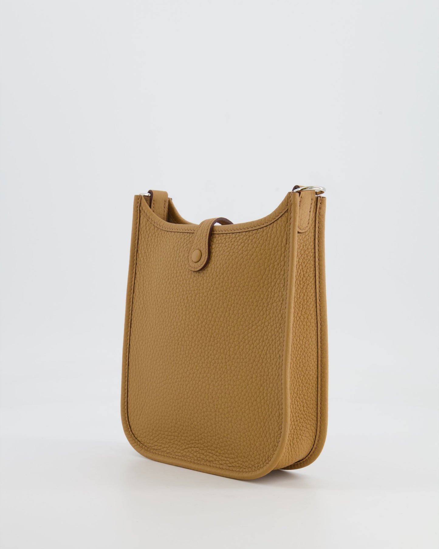 Hermès Mini Evelyne 16 Bag in Biscuit Clemence Leather with Palladium Hardware