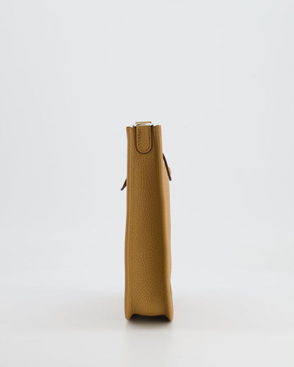 Hermès Mini Evelyne 16 Bag in Biscuit Clemence Leather with Palladium Hardware