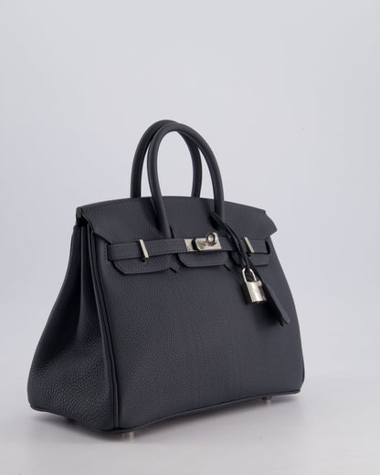 Hermès Birkin 25cm Retourne Bag in Gris Misty Togo Leather with Palladium Hardware