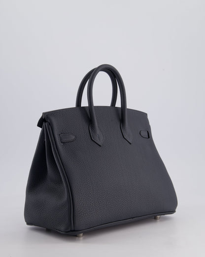 Hermès Birkin 25cm Retourne Bag in Gris Misty Togo Leather with Palladium Hardware