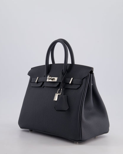 Hermès Birkin 25cm Retourne Bag in Gris Misty Togo Leather with Palladium Hardware