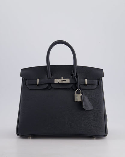 Hermès Birkin 25cm Retourne Bag in Gris Misty Togo Leather with Palladium Hardware