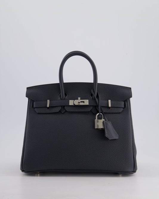 Hermès Birkin 25cm Retourne Bag in Gris Misty Togo Leather with Palladium Hardware
