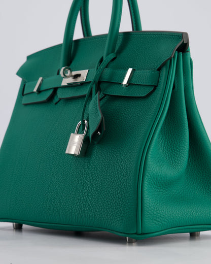 Hermès Birkin 25cm Retourne Bag in Vert Vertigo Togo Leather with Palladium Hardware