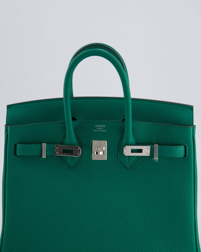 Hermès Birkin 25cm Retourne Bag in Vert Vertigo Togo Leather with Palladium Hardware