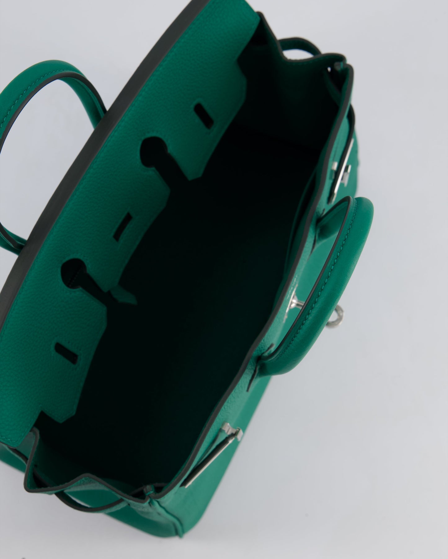 Hermès Birkin 25cm Retourne Bag in Vert Vertigo Togo Leather with Palladium Hardware