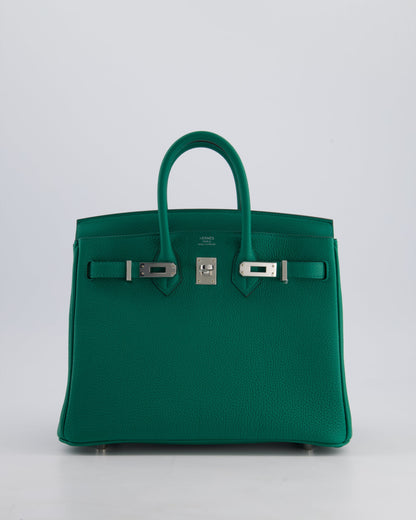 Hermès Birkin 25cm Retourne Bag in Vert Vertigo Togo Leather with Palladium Hardware