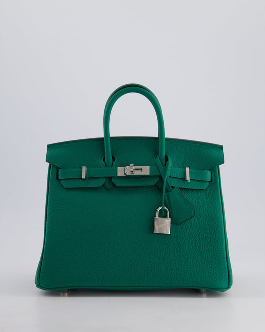 Hermès Birkin 25cm Retourne Bag in Vert Vertigo Togo Leather with Palladium Hardware
