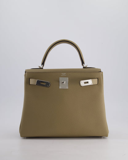 Hermès Kelly Retourne Bag 28cm in Beige Marfa Clemence Leather with Palladium Hardware