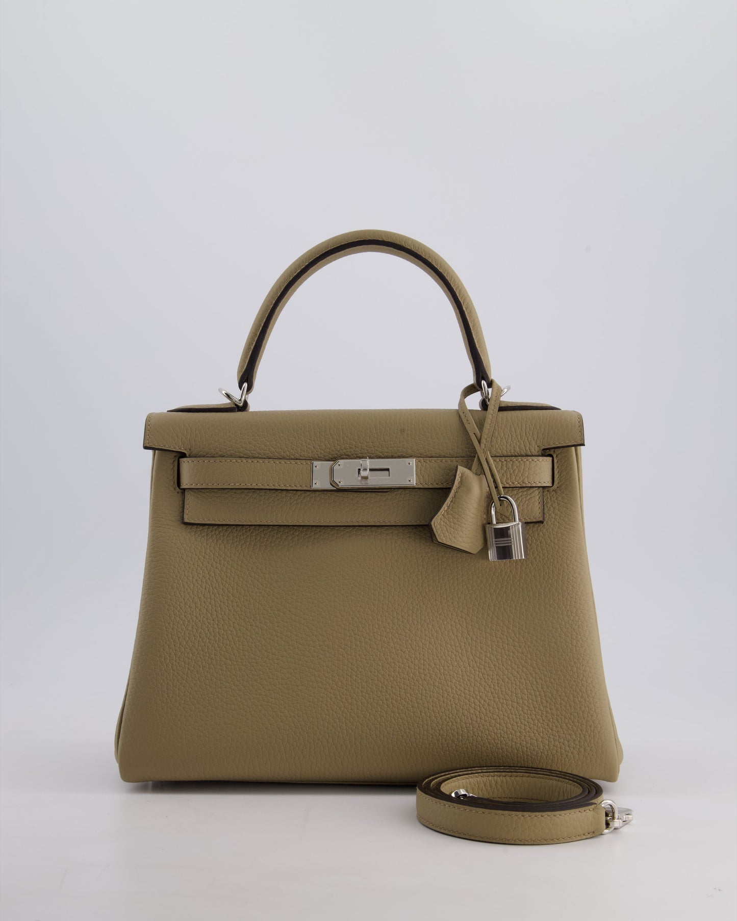 Hermès Kelly Retourne Bag 28cm in Beige Marfa Clemence Leather with Palladium Hardware
