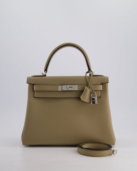 Hermès Kelly Retourne Bag 28cm in Beige Marfa Clemence Leather with Palladium Hardware