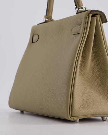 Hermès Kelly Retourne Bag 28cm in Beige Marfa Clemence Leather with Palladium Hardware