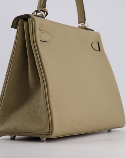 Hermès Kelly Retourne Bag 28cm in Beige Marfa Clemence Leather with Palladium Hardware