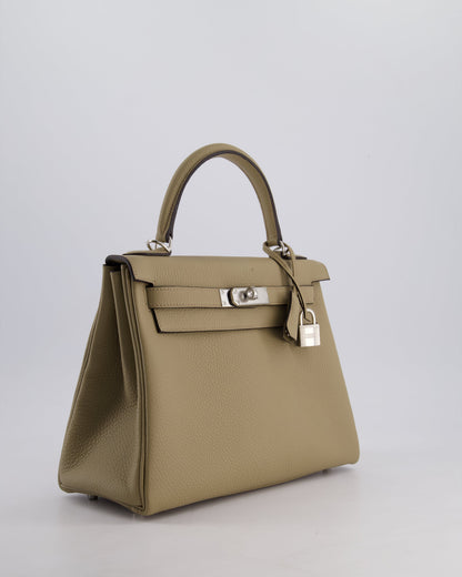 Hermès Kelly Retourne Bag 28cm in Beige Marfa Clemence Leather with Palladium Hardware