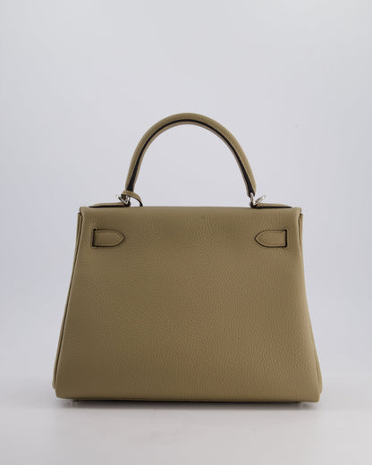 Hermès Kelly Retourne Bag 28cm in Beige Marfa Clemence Leather with Palladium Hardware