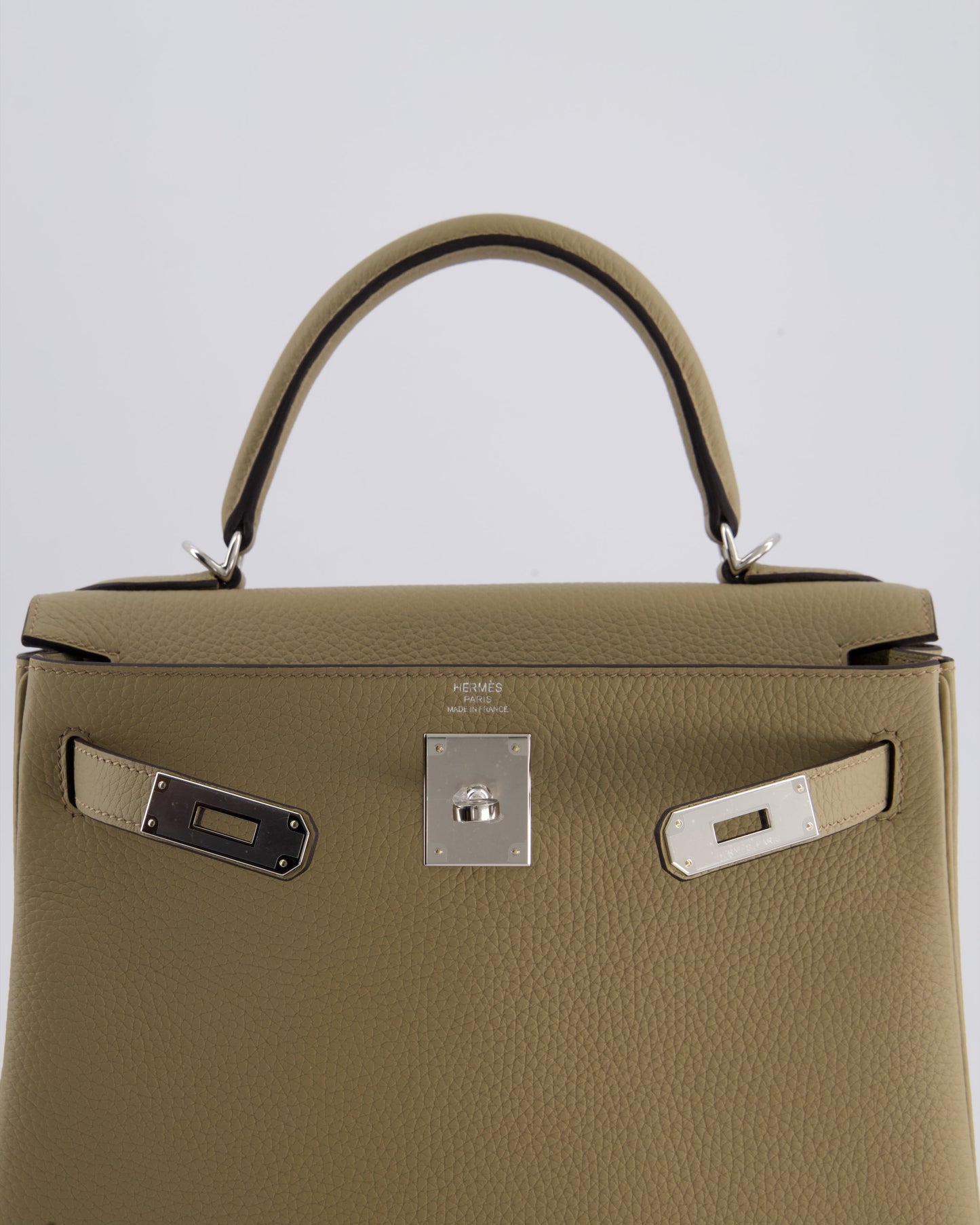 Hermès Kelly Retourne Bag 28cm in Beige Marfa Clemence Leather with Palladium Hardware