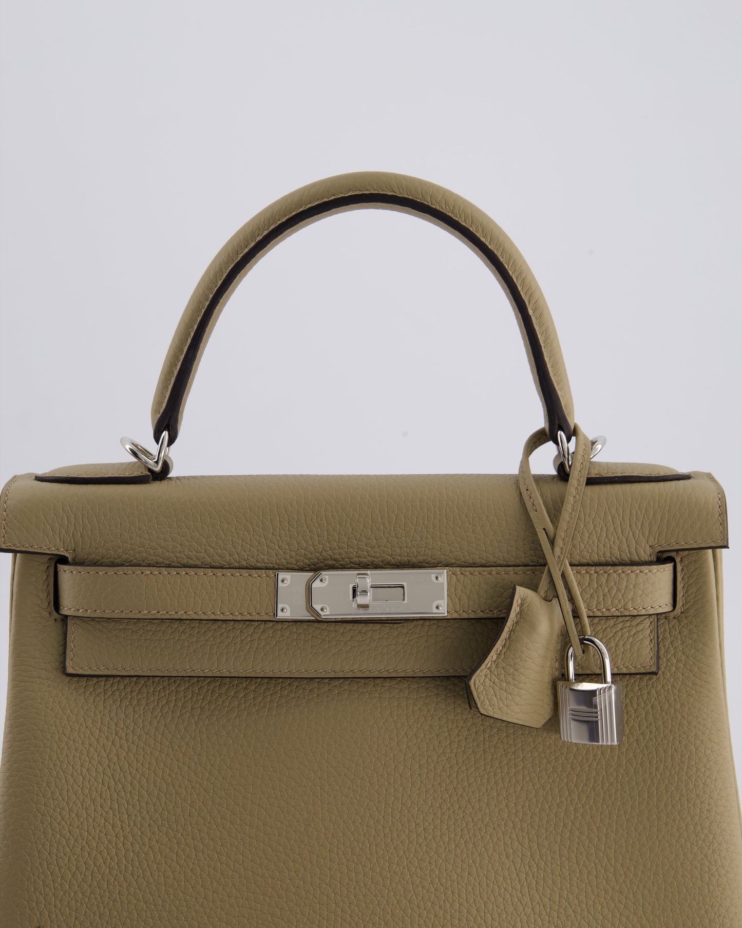 Hermès Kelly Retourne Bag 28cm in Beige Marfa Clemence Leather with Palladium Hardware