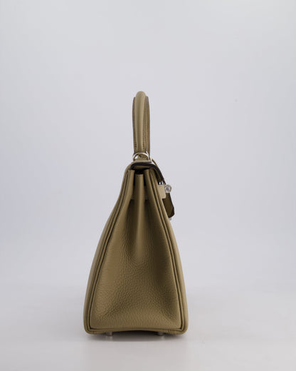 Hermès Kelly Retourne Bag 28cm in Beige Marfa Clemence Leather with Palladium Hardware