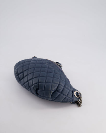Chanel Navy Quilted Bum Bag in Lambskin Leather with Gunmetal Hardware