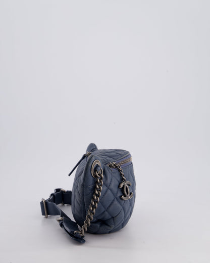 Chanel Navy Quilted Bum Bag in Lambskin Leather with Gunmetal Hardware