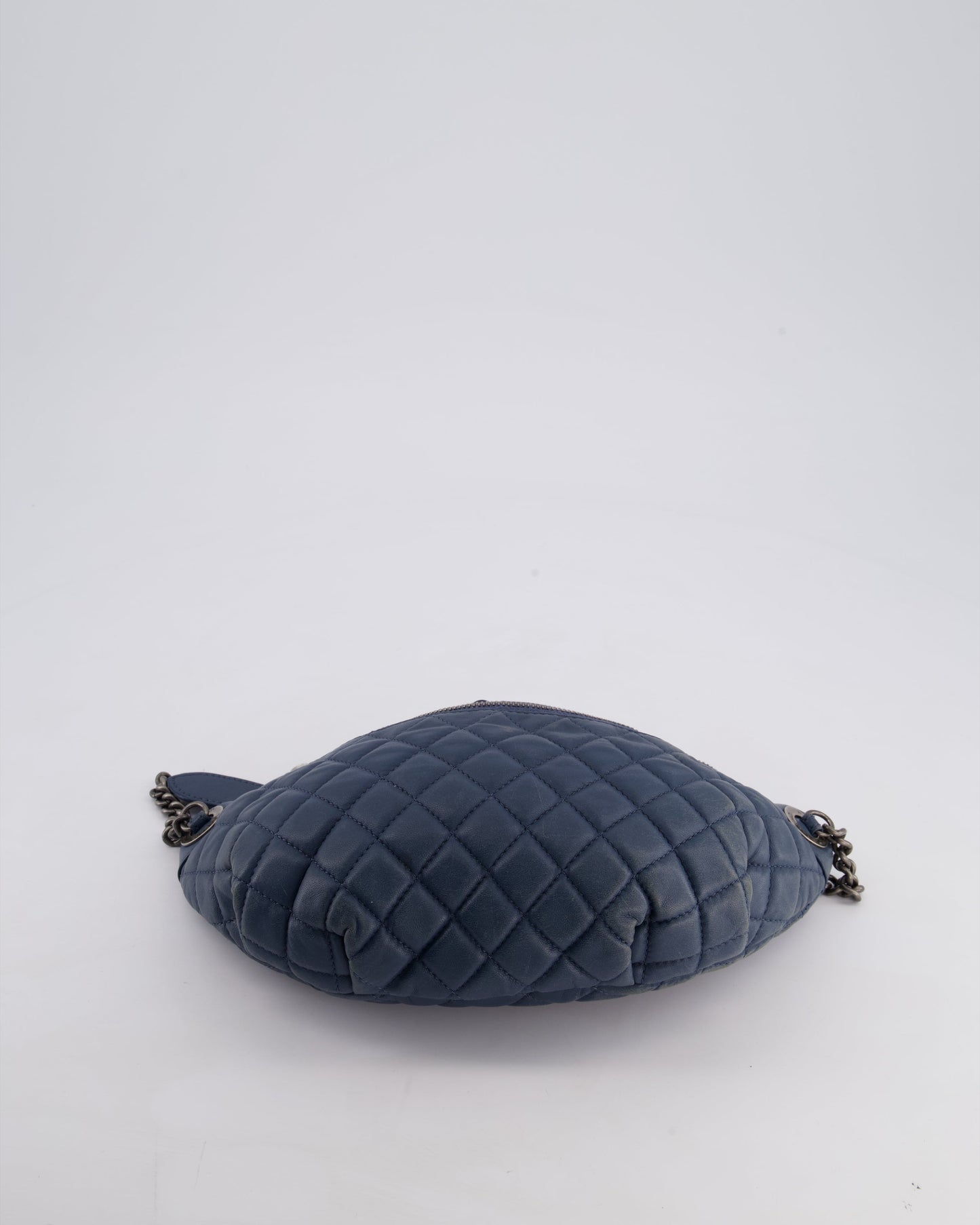 Chanel Navy Quilted Bum Bag in Lambskin Leather with Gunmetal Hardware
