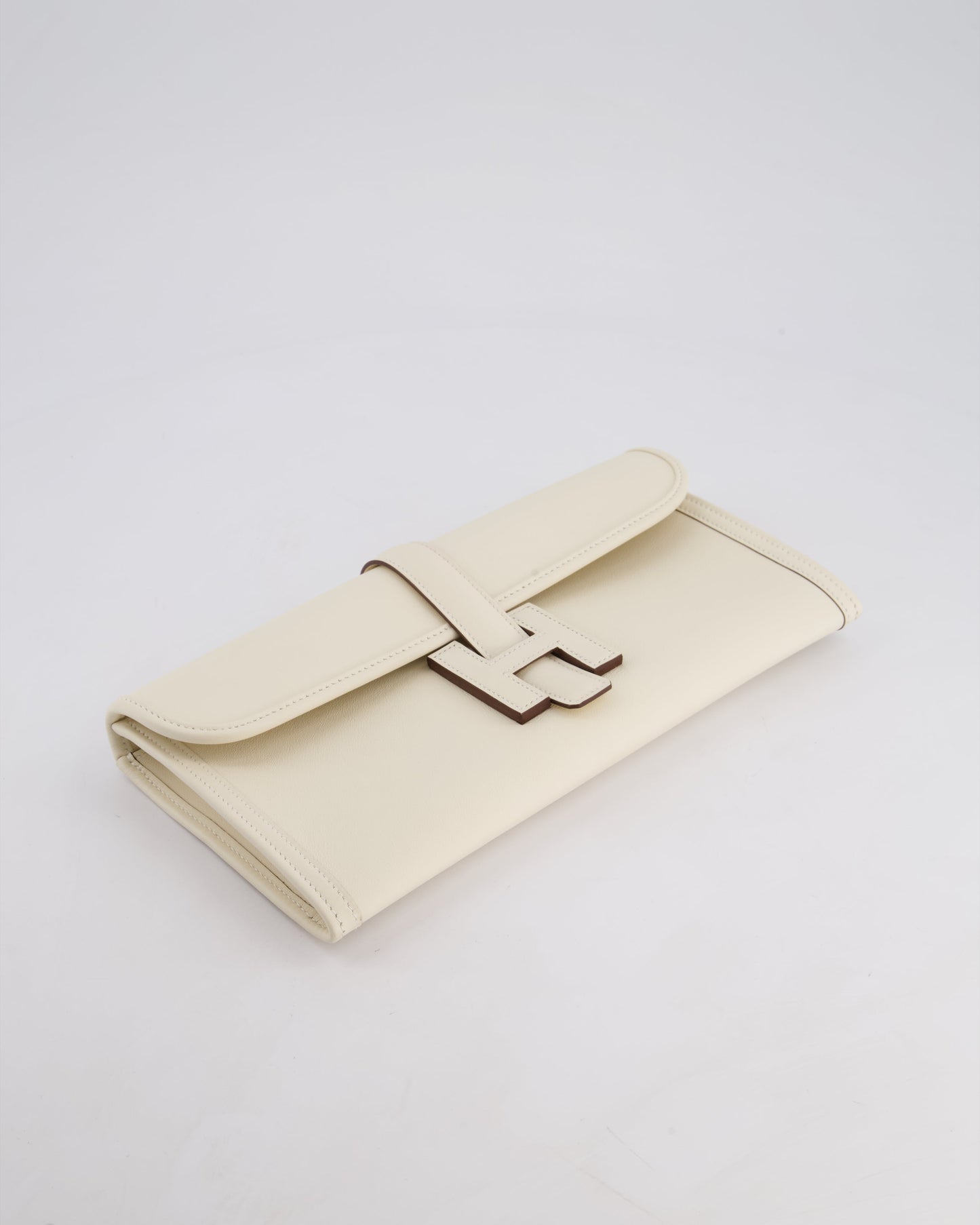 Hermès Jige Elan 29cm Clutch Bag in Nata Evercolour Leather