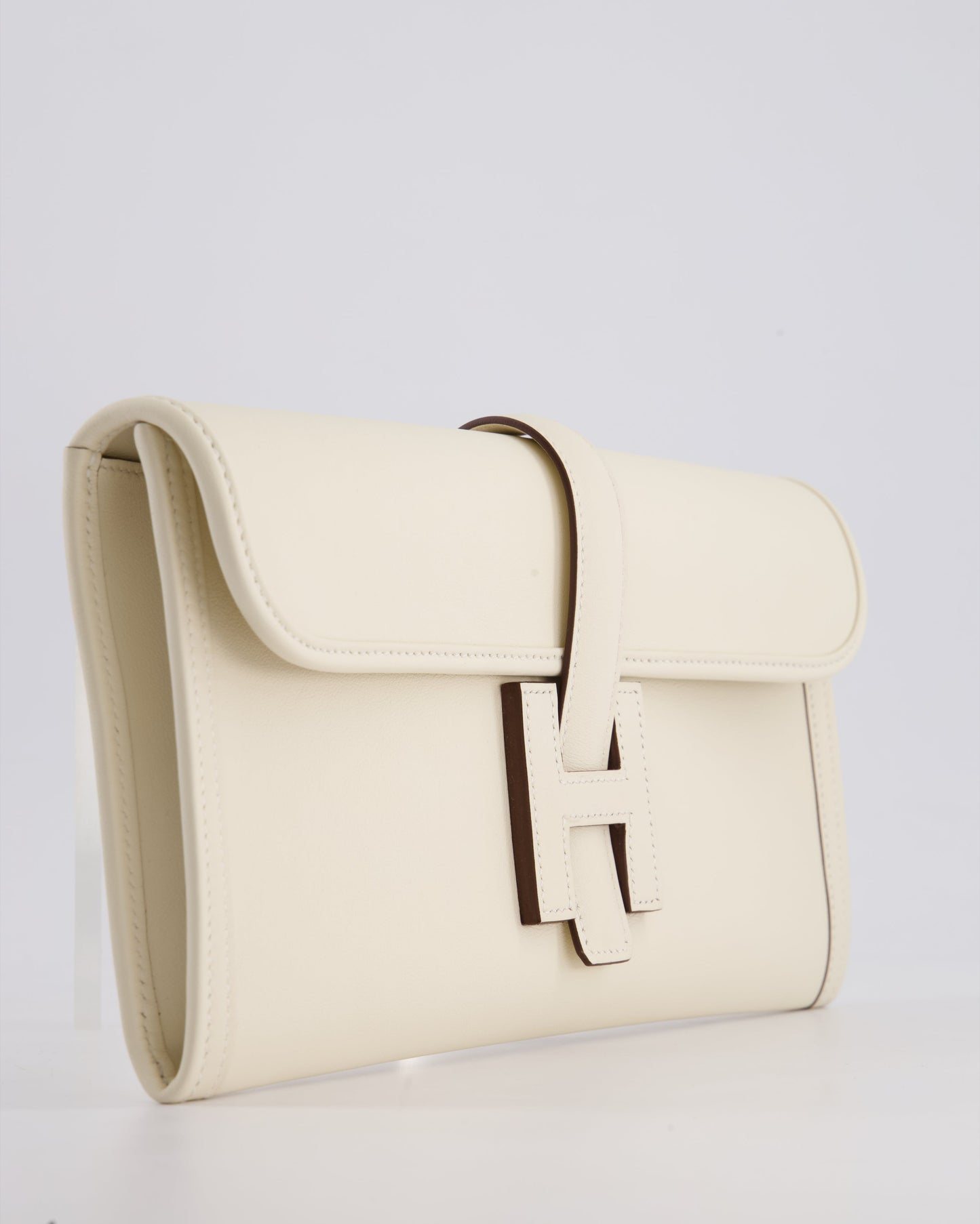 Hermès Jige Elan 29cm Clutch Bag in Nata Evercolour Leather
