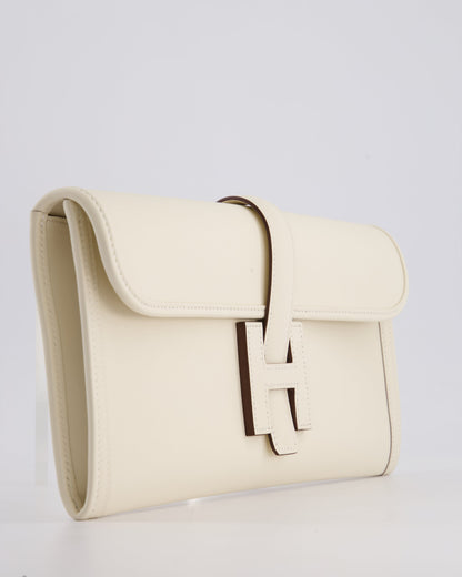 Hermès Jige Elan 29cm Clutch Bag in Nata Evercolour Leather