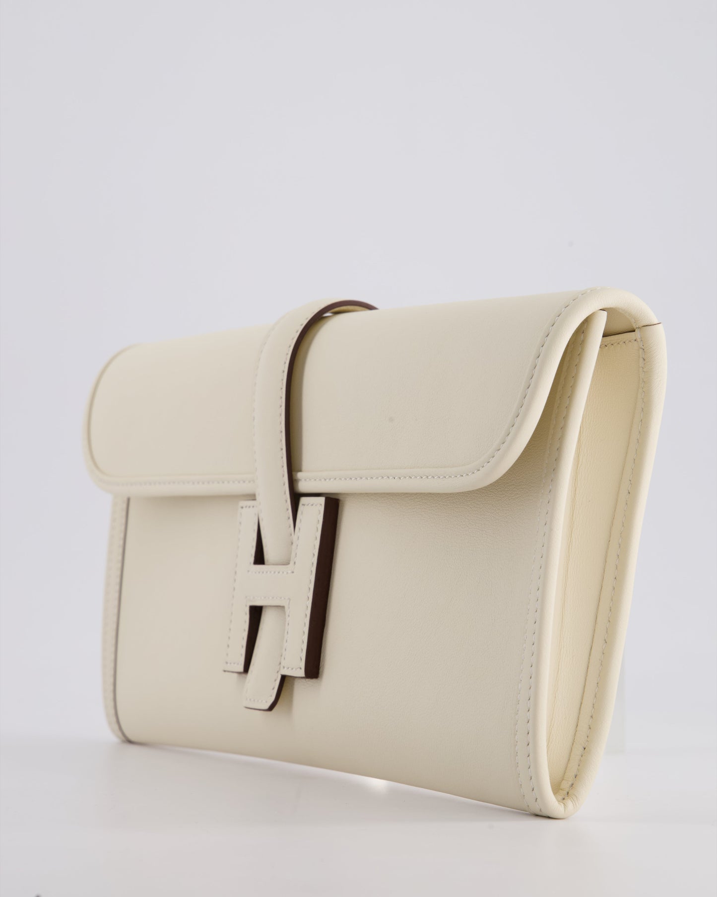 Hermès Jige Elan 29cm Clutch Bag in Nata Evercolour Leather