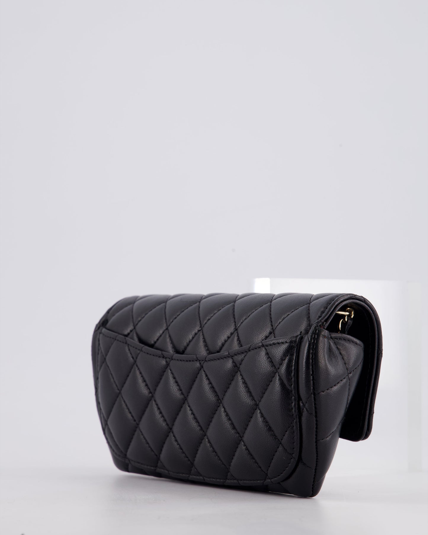 Chanel Black Lambskin Sunglasses Case on Chain Bag with Champagne Gold Hardware