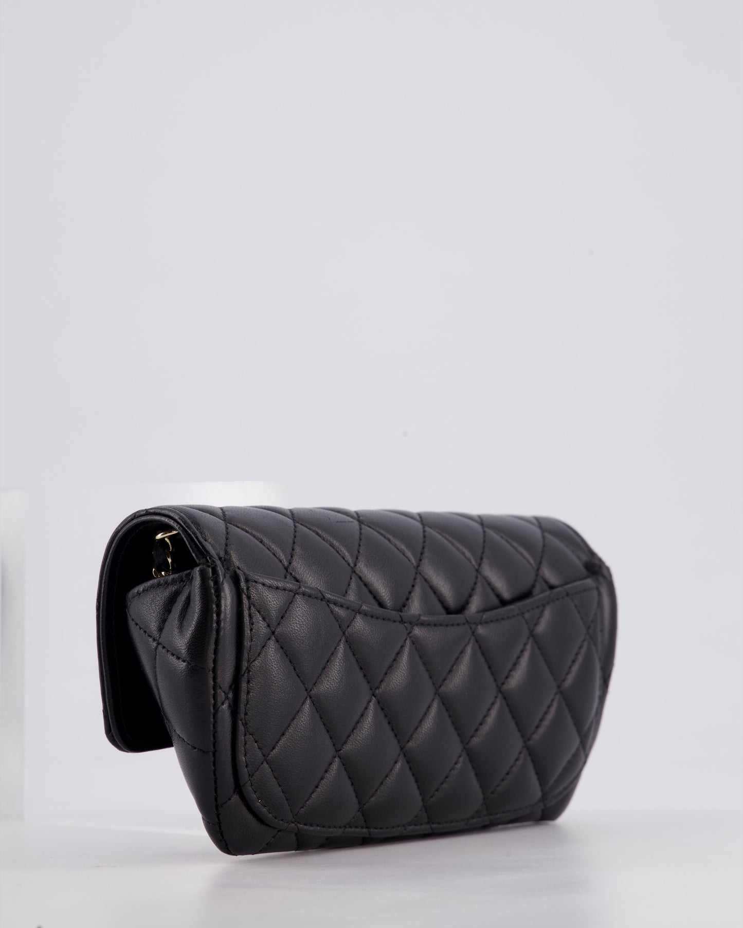 Chanel Black Lambskin Sunglasses Case on Chain Bag with Champagne Gold Hardware