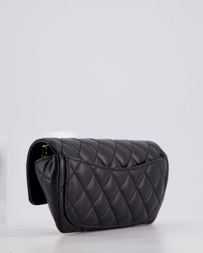 Chanel Black Lambskin Sunglasses Case on Chain Bag with Champagne Gold Hardware