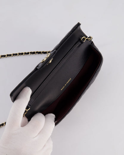 Chanel Black Lambskin Sunglasses Case on Chain Bag with Champagne Gold Hardware