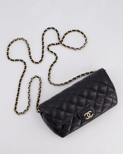 Chanel Black Lambskin Sunglasses Case on Chain Bag with Champagne Gold Hardware