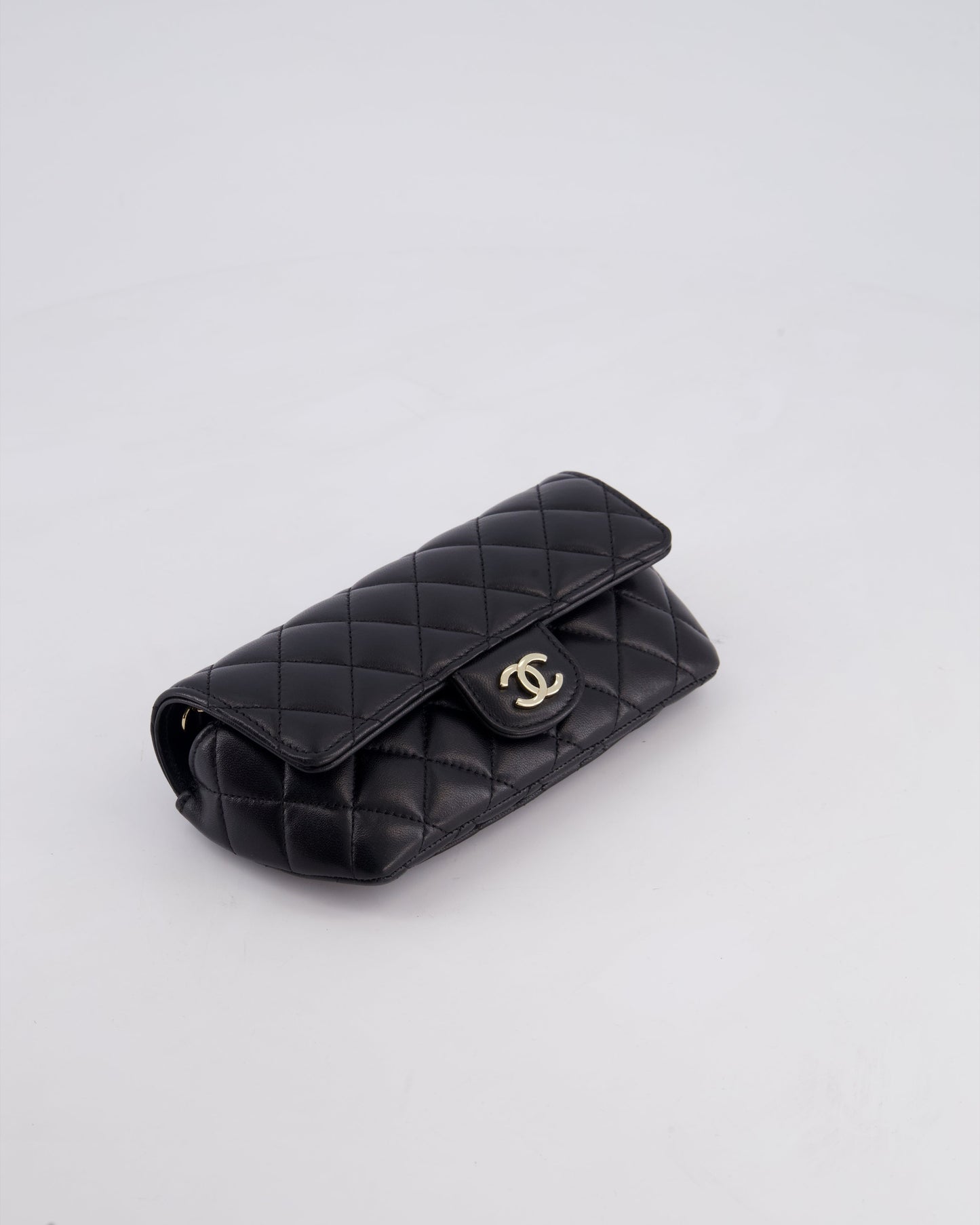 Chanel Black Lambskin Sunglasses Case on Chain Bag with Champagne Gold Hardware