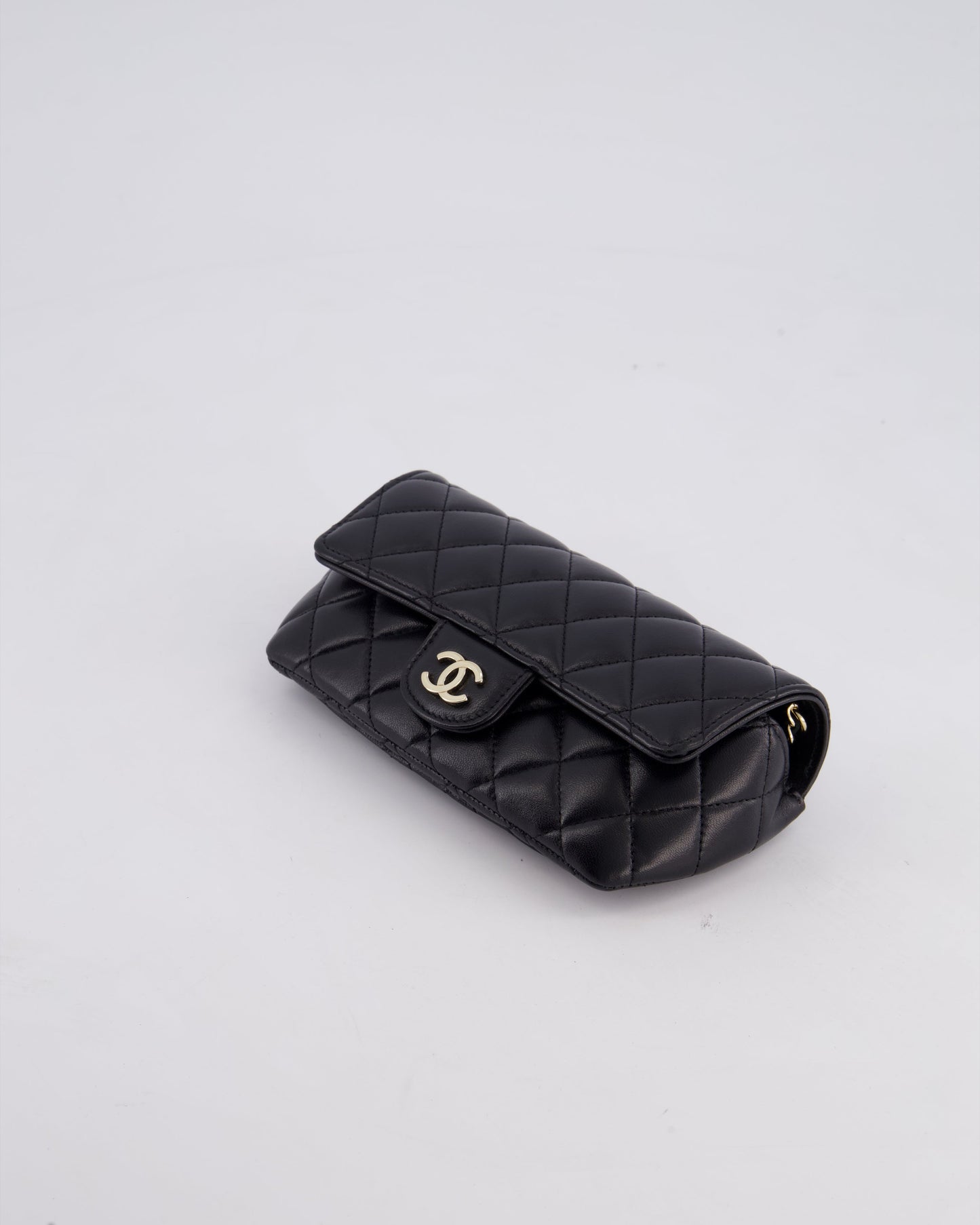 Chanel Black Lambskin Sunglasses Case on Chain Bag with Champagne Gold Hardware