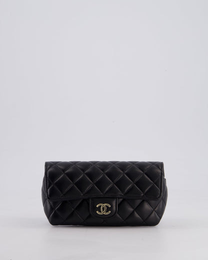 Chanel Black Lambskin Sunglasses Case on Chain Bag with Champagne Gold Hardware