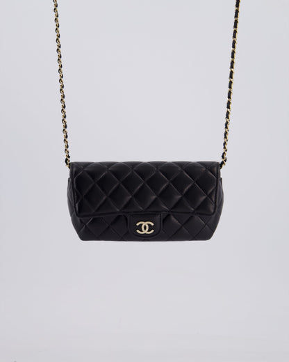 Chanel Black Lambskin Sunglasses Case on Chain Bag with Champagne Gold Hardware