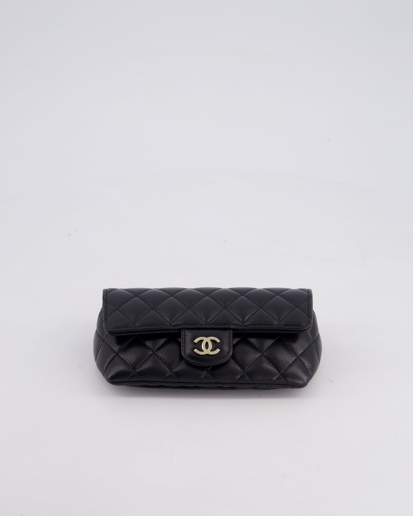 Chanel Black Lambskin Sunglasses Case on Chain Bag with Champagne Gold Hardware