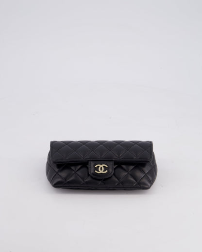 Chanel Black Lambskin Sunglasses Case on Chain Bag with Champagne Gold Hardware