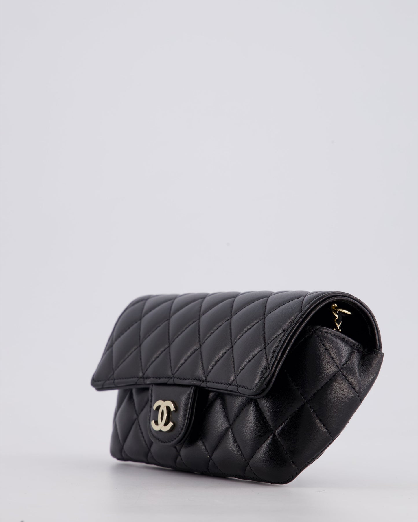 Chanel Black Lambskin Sunglasses Case on Chain Bag with Champagne Gold Hardware