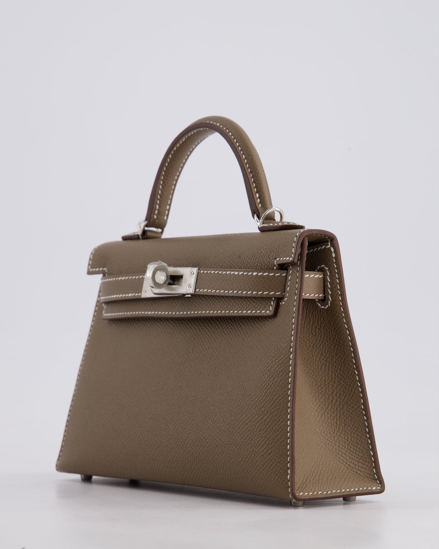 *HOT* Hermes Mini Kelly II 20cm in Etoupe Epsom Leather with Palladium Hardware