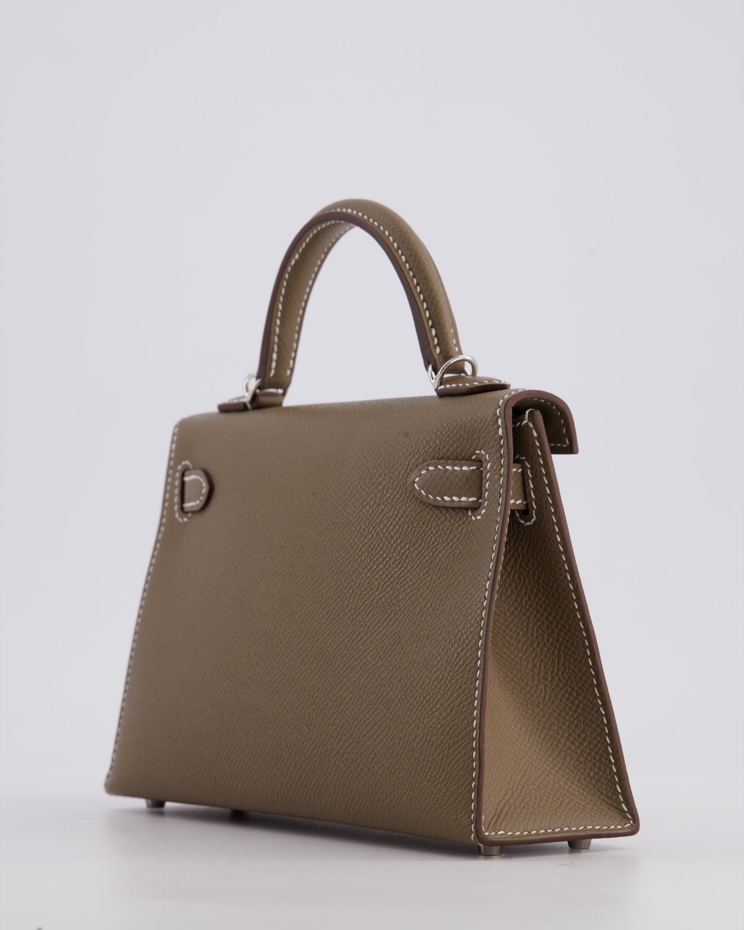 *HOT* Hermes Mini Kelly II 20cm in Etoupe Epsom Leather with Palladium Hardware